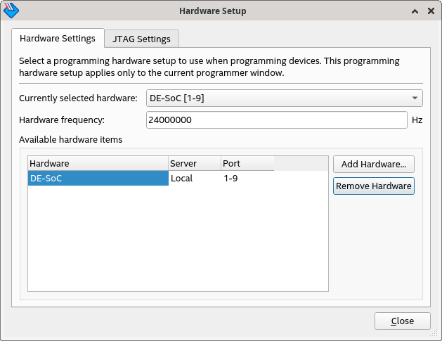 Menuconfig screen