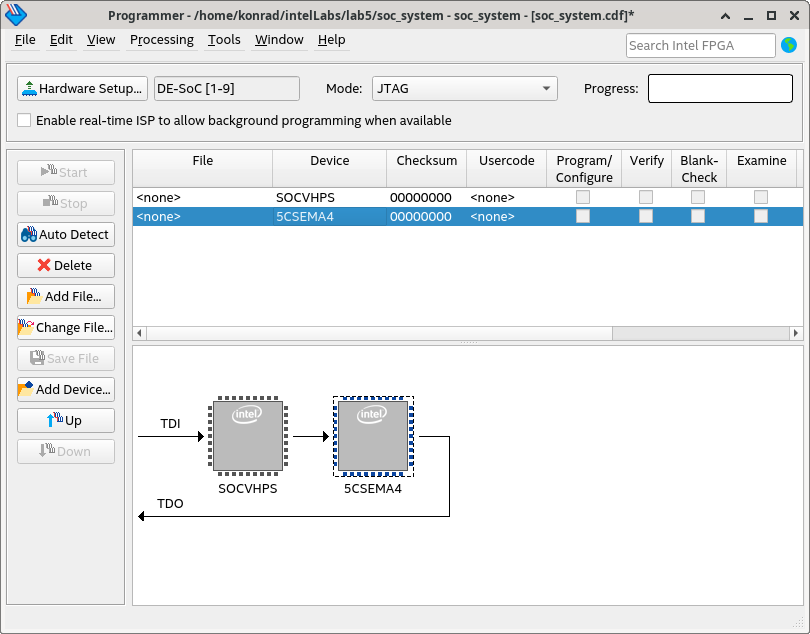 Menuconfig screen