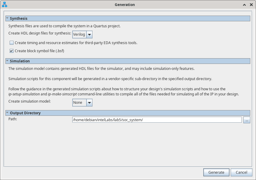 Menuconfig screen