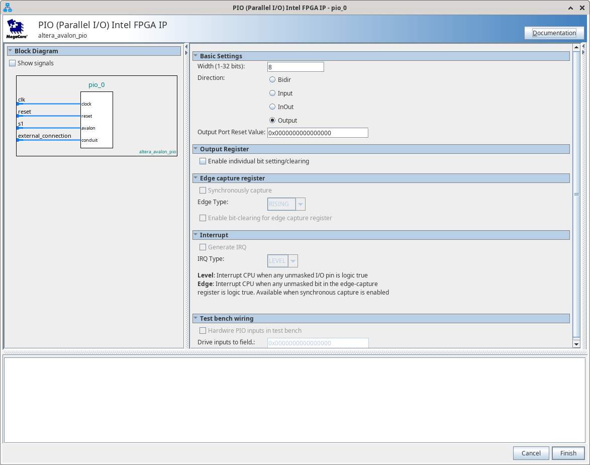 Menuconfig screen