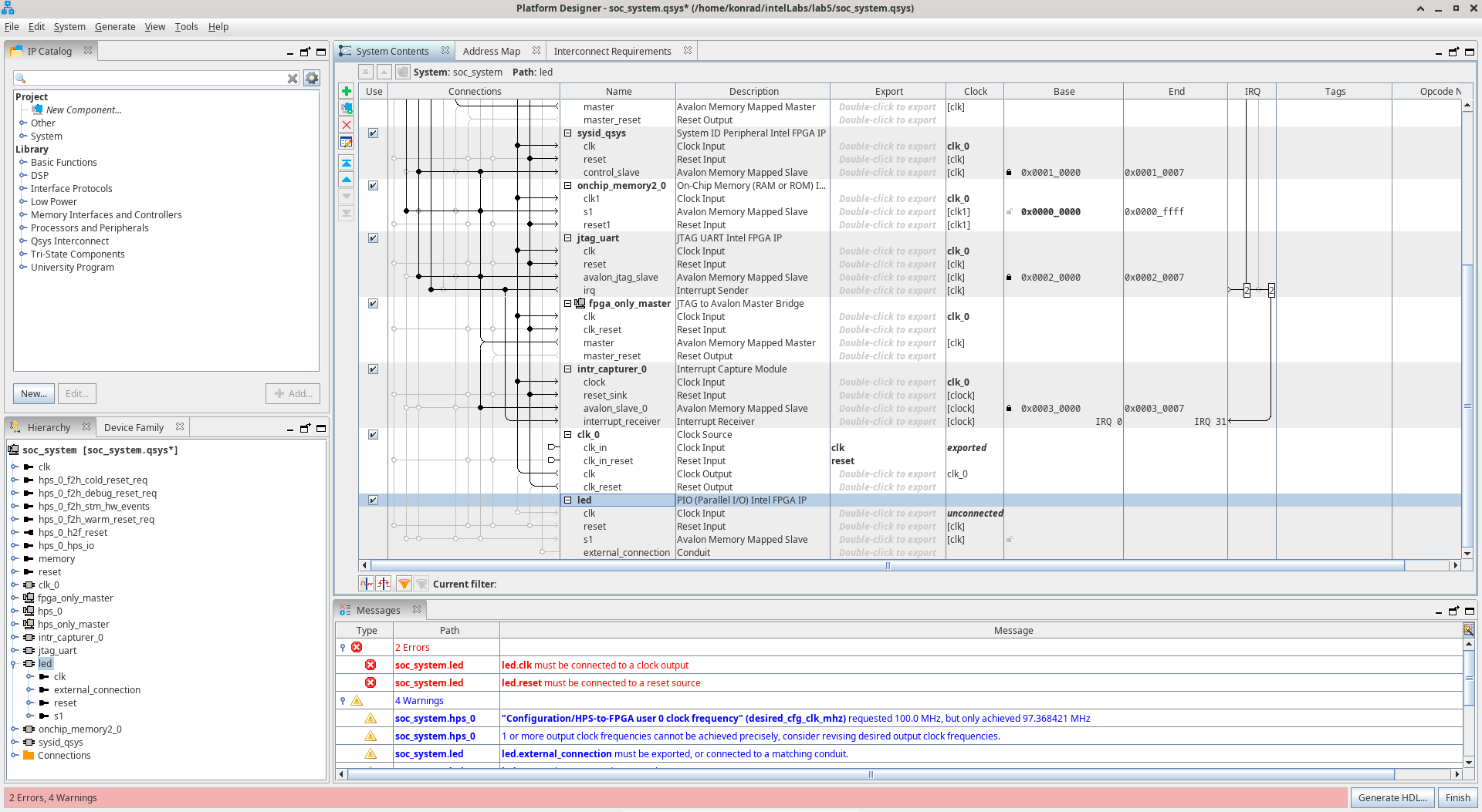 Menuconfig screen