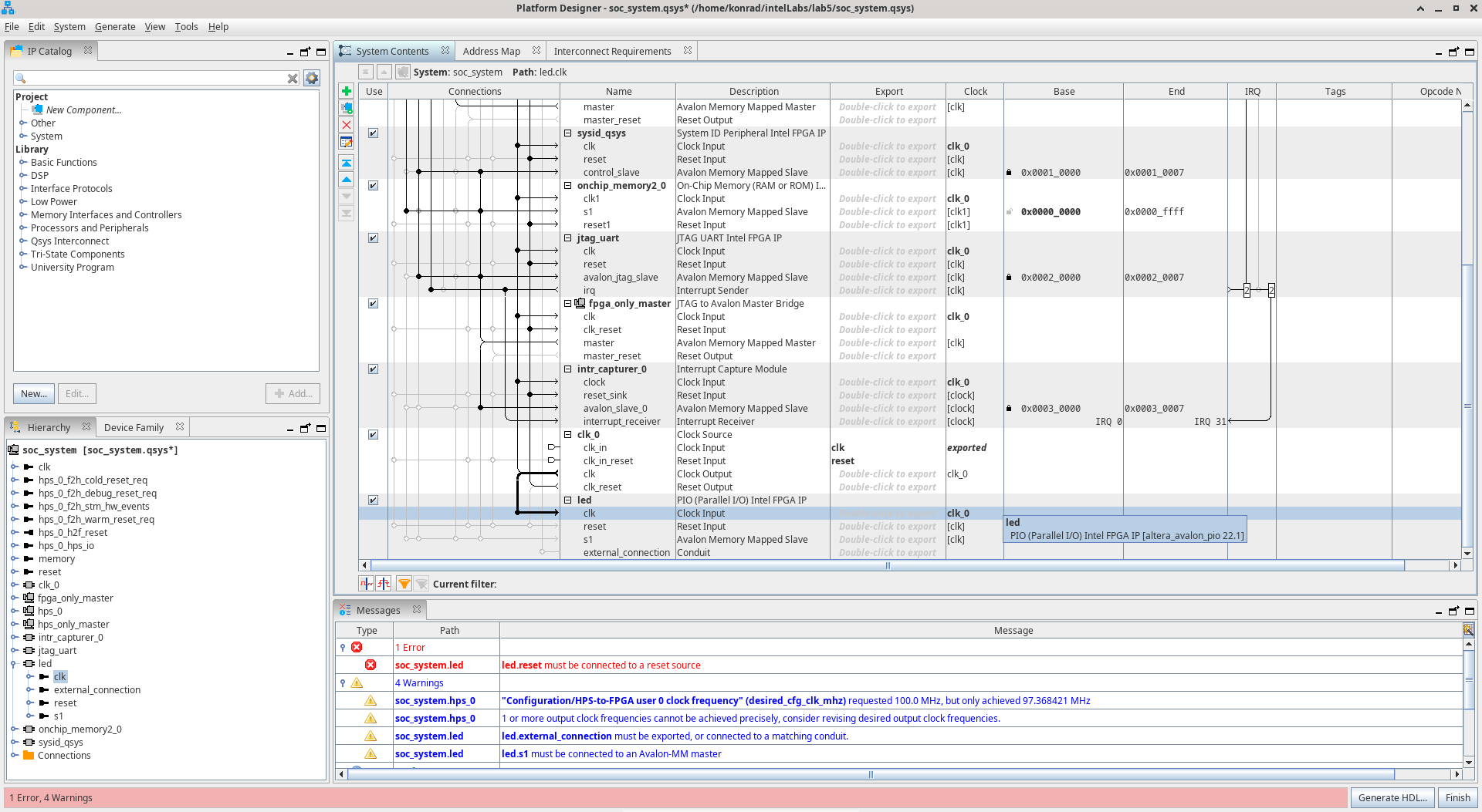Menuconfig screen